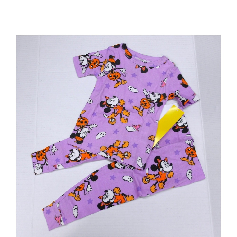 Disney Mini Mouse Halloween Purple Pajama Set 2-Piece Pumpkin Ghost 2T/#26920